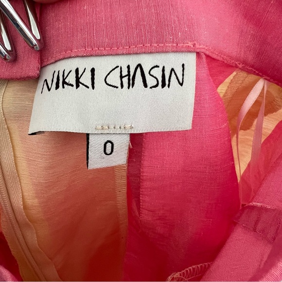 Nikki Chasin yellow and pink stripe skirt - Picture 3 of 3